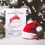 Invitación Fiesta de Gorras Navidades de vacaciones de Santa<br><div class="desc">Es la época más maravillosa del año, fiesta de Navidades de vacaciones que cuenta con un sombrero Santa de color de agua. Sencillo y moderno para el Holidays. ¡Ideal para una casa abierta, un fiesta de oficina o un fiesta de cócteles! Se puede cambiar toda la redacción. Para realizar más...</div>