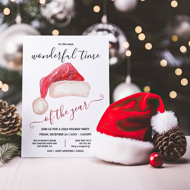 Invitación Fiesta de Gorras Navidades de vacaciones de Santa  (Subido por el creador)