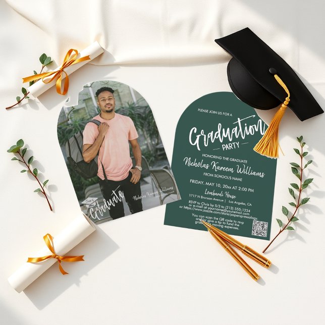 Invitación Fiesta de Grado de Código QR para el Arco Verde Es (Subido por el creador)
