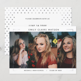 Invitación Fiesta de grado de Collage de fotos minimo moderno