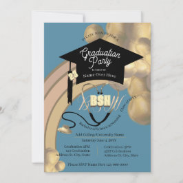Invitación Fiesta de Grado de Enfermería Azul del Arco Neutra
