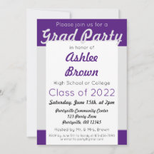 Fiesta de Grado de Plata Púrpura Graduación Negrit