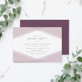 Invitación Fiesta de Grado Geométrico Mauve Layered y Morado