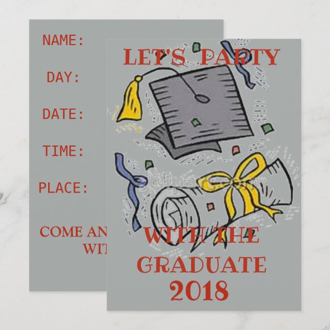 INVITACIÓN FIESTA DE GRADUACIÓN (Anverso / Reverso)