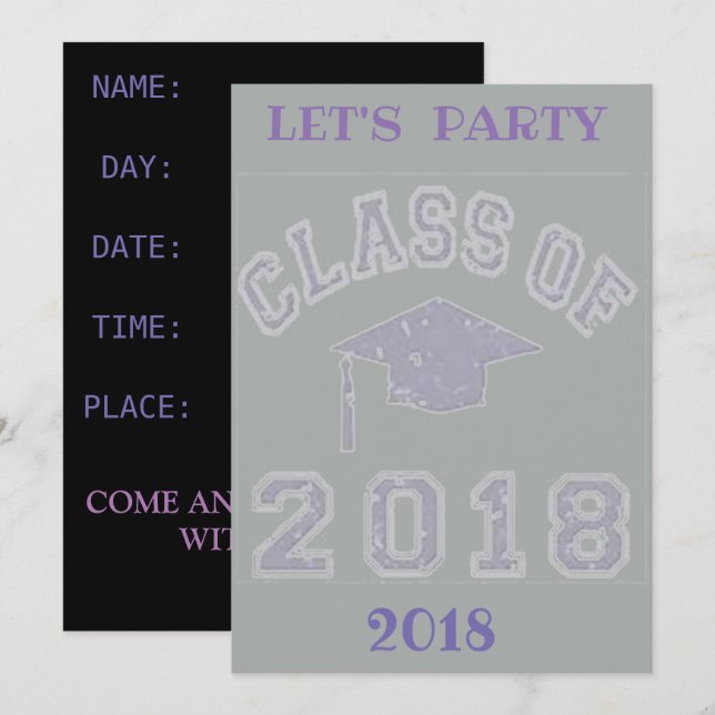 INVITACIÓN FIESTA DE GRADUACIÓN (Anverso / Reverso)