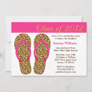 Invitación Fiesta de graduación 2012 Flip Flops de impresión 