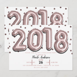 Invitación FIESTA DE GRADUACIÓN 2018 Globos de confeti de col