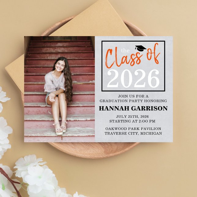 Invitación Fiesta de Graduación 2026 Casa Abierta Foto Naranj (Subido por el creador)