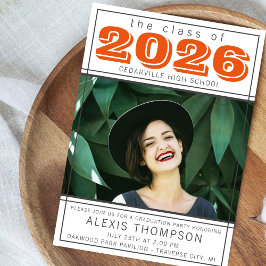 Invitación Fiesta de Graduación 2026 Casa Abierta Foto Naranj