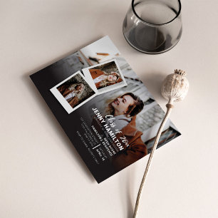 Invitación Fiesta de graduación 2026 Foto Script Graduado