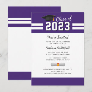 Invitación Fiesta de Graduación 2026 Simple Morado