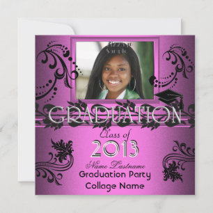 Invitación Fiesta de Graduación Afroamericana Foto de Niña Ro