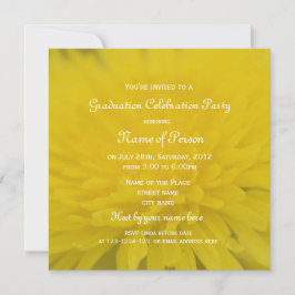 Invitación Fiesta de graduación amarilla con flores de dandel