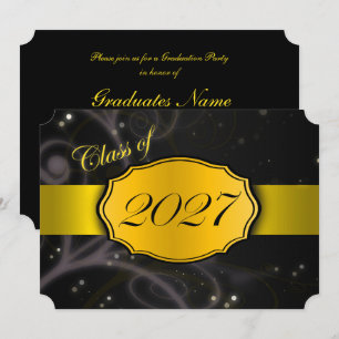 Invitación Fiesta de Graduación Amarillo y Negro 2027