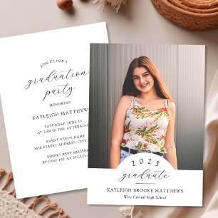 Invitación Fiesta de Graduación Anual Simple y Elegante con A