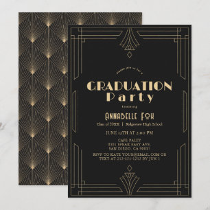 Invitación Fiesta de graduación Art Deco de los años 20 de Ga