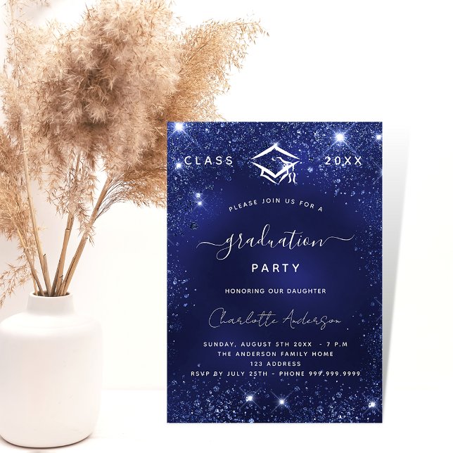 Invitación Fiesta de graduación azul marino 2025 (Subido por el creador)