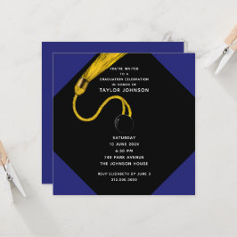 Invitación Fiesta de Graduación Azul Real