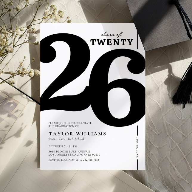 Invitación Fiesta de Graduación Black & White 2026 (Subido por el creador)