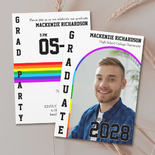 Invitación Fiesta de Graduación Blanca del Orgullo del Estudi