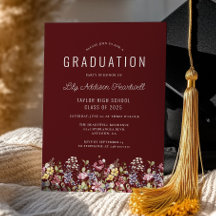 Fiesta de Graduación Boho Wildflowers Borgoña