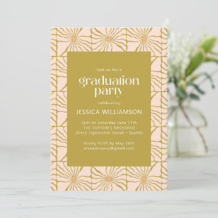Invitación Fiesta de Graduación Botánica Chartreuse Retro Gro