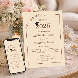 Invitación Fiesta de graduación champán Lo logró