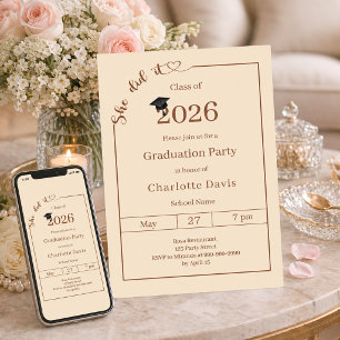 Invitación Fiesta de graduación champán Lo logró