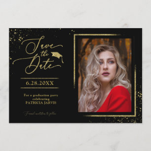 Invitación Fiesta de graduación chic guardar la fecha foto co
