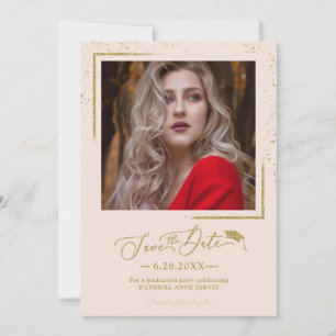 Invitación Fiesta de graduación Chic Script Save The Date Gli