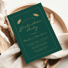 Invitación Fiesta de Graduación Clásica Verde Oro 2026