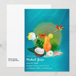 Invitación Fiesta de Graduación Cóctel Tropical