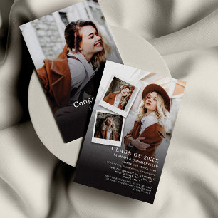 Invitación Fiesta de Graduación Collage de Fotos Casa Abierta