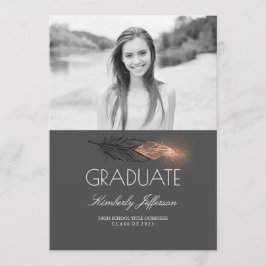 Invitación Fiesta de graduación color de rosa de la foto del