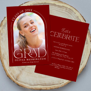 Invitación Fiesta de Graduación con Arco Minimalista Moderno 