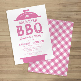 Invitación Fiesta de Graduación con Barbacoa en el Patio Tras