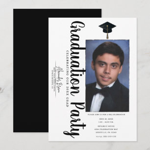 Invitación Fiesta de Graduación con BBQ Celebración de Fotos 