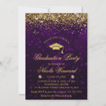 Fiesta de Graduación con Bokeh Morado y Brillo Dor