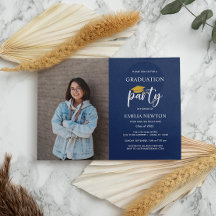 Fiesta de Graduación con Borla de Foto Azul