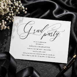 Invitación Fiesta de Graduación con Caligrafía de Letra Scrip