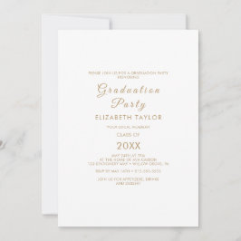 Invitación Fiesta de Graduación con Caligrafía Dorada Elegant