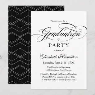 Invitación Fiesta de Graduación con Caligrafía Elegante para 