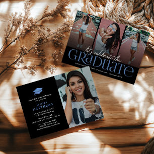 Invitación Fiesta de Graduación con Collage de Fotos de Tipog