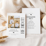 Invitación Fiesta de graduación con collage de fotos minimali