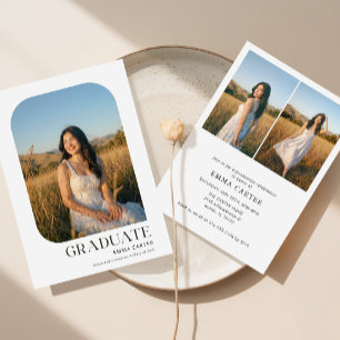 Invitación Fiesta de Graduación con Collage de Fotos Moderno