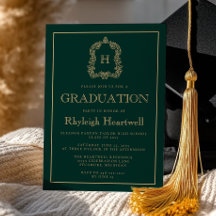 Fiesta de Graduación con Cresta de Monograma Dorad