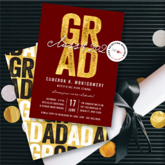 Invitación Fiesta de Graduación con Estilo de la Clase GRAD d
