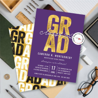 Invitación Fiesta de Graduación con Estilo de la Promoción de