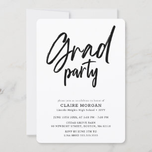 Invitación Fiesta de Graduación con Estilo Elegante en Negro 