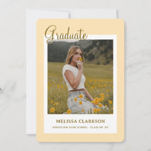 Invitación Fiesta de graduación con foto chic elegante de col
